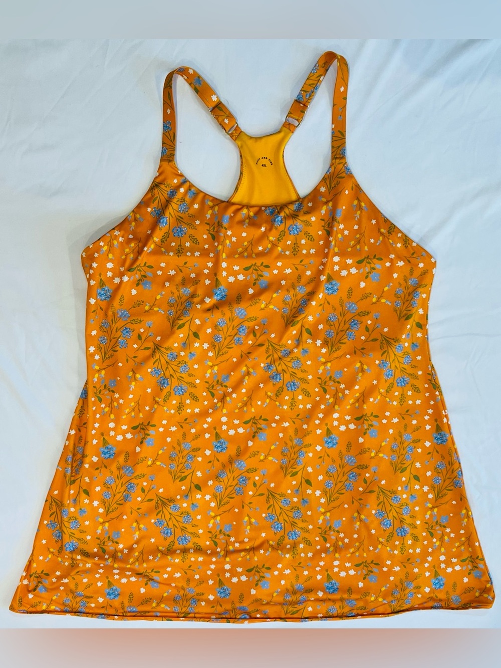 Kitty & Vibe Orange Swim Dress Built In Shorts Pockets Modest Resort size 4XL
